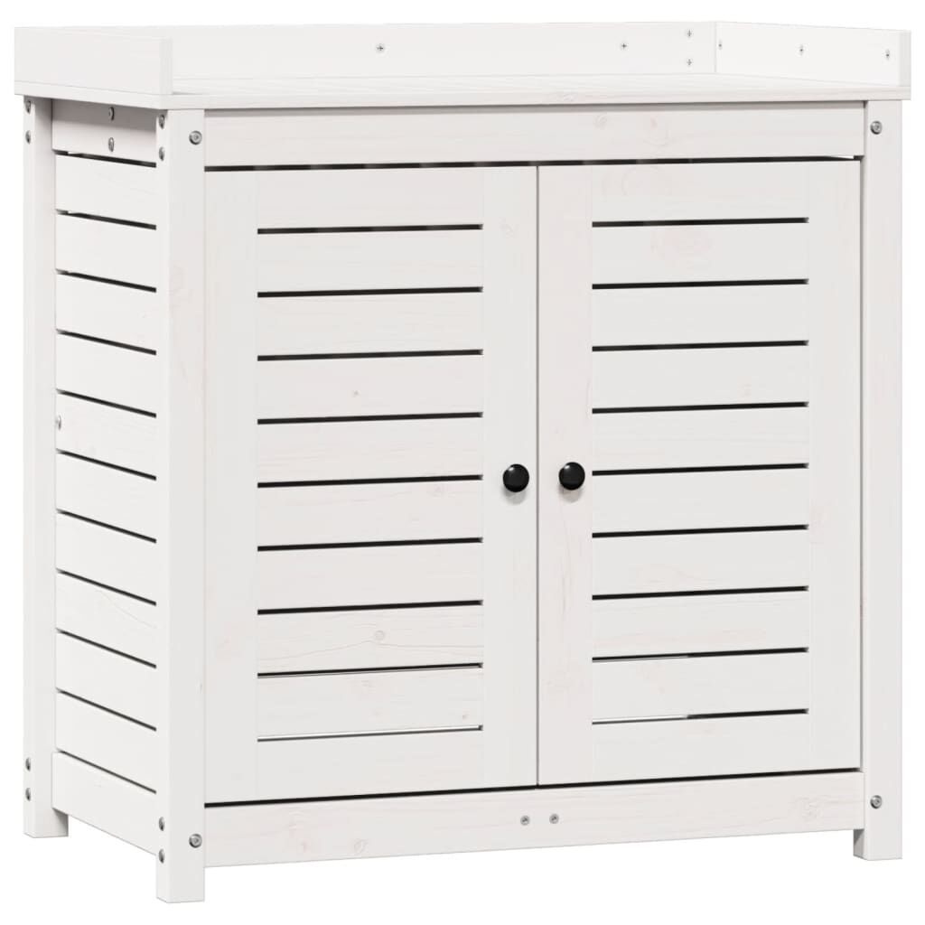 vidaXL Oppottafel Grenenhout Wit - 40% Korting