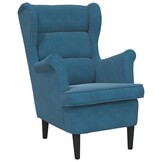 vidaXL Fauteuil Fluweel Blauw - 40% Korting