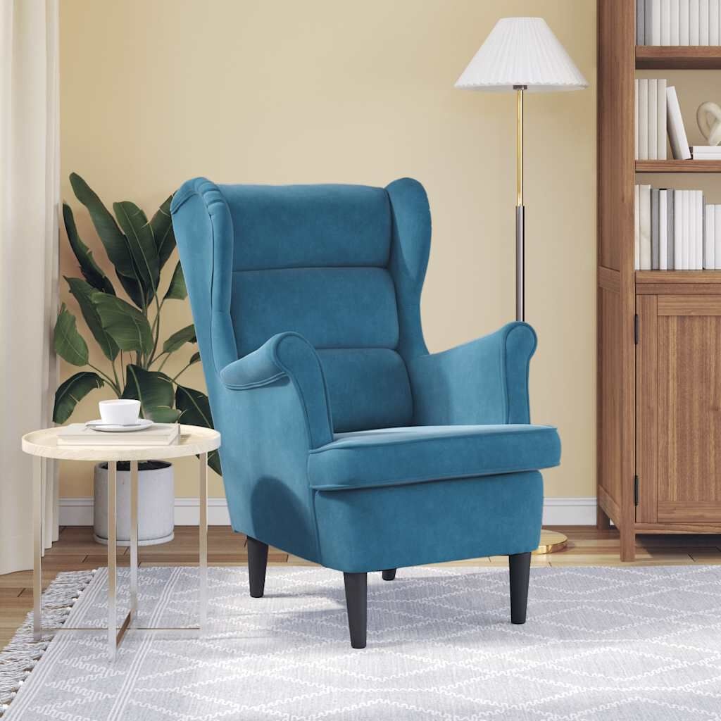vidaXL Fauteuil Fluweel Blauw - 40% Korting