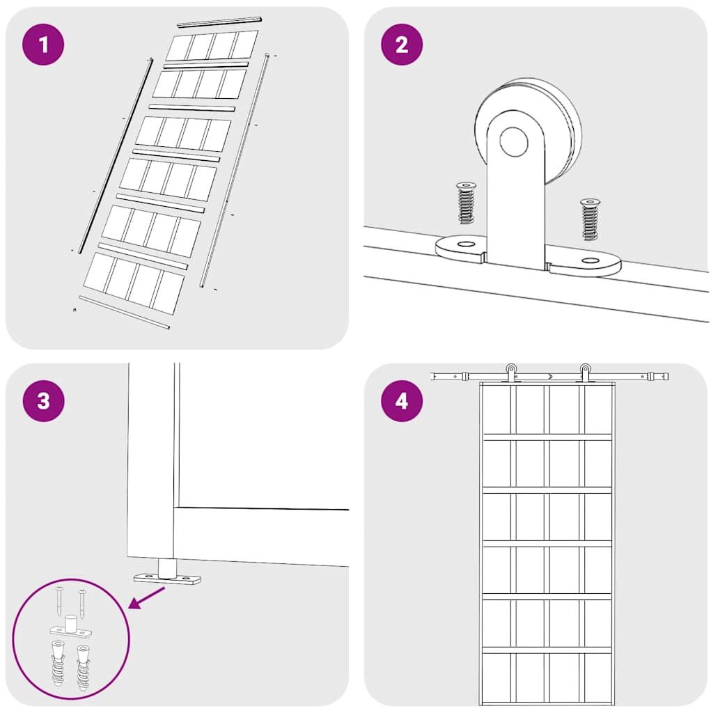 vidaXL Schuifdeur Glas & Aluminium Zwart (60% Korting!)