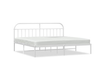 vidaXL Bedframe Metaal Wit 193x203cm - 55% Korting!