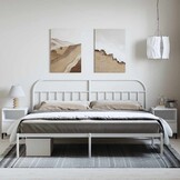 vidaXL Bedframe Metaal Wit 193x203cm - 55% Korting!