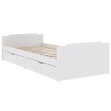 vidaXL Grenen Bedframe met Lades (Wit, 90x200cm) - 60% Korting!