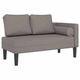 vidaXL Chaise longue met kussens (stof taupe) - 40% Korting!