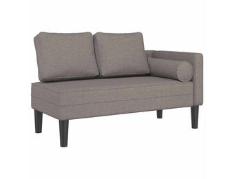 vidaXL Chaise longue met kussens (stof taupe) - 40% Korting!