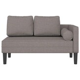 vidaXL Chaise longue met kussens (stof taupe) - 40% Korting!