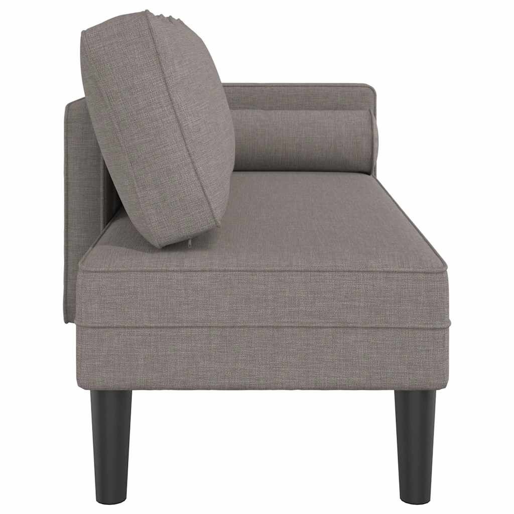 vidaXL Chaise longue met kussens (stof taupe) - 40% Korting!