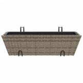 vidaXL Plantenbakken 2 st met haken poly rattan grijs - 41% Korting!
