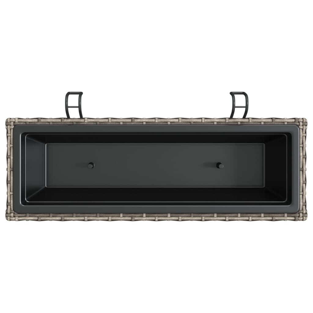 vidaXL Plantenbakken 2 st met haken poly rattan grijs - 41% Korting!