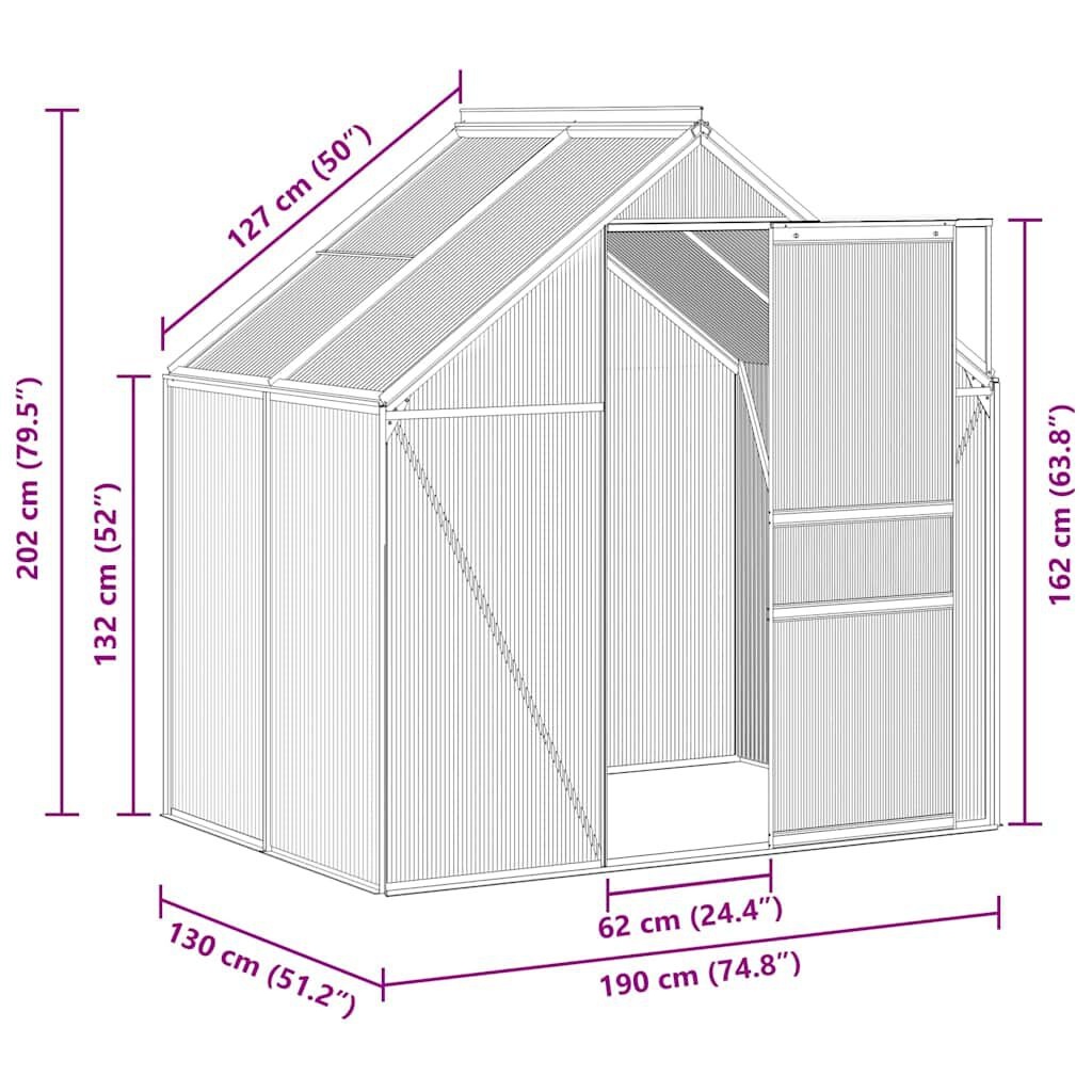 VidaXL Tuinkas 2,47m³ - 40% Korting! Antraciet Aluminium