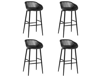 vidaXL Barstoelen 4 st. Zwart - 40% Korting!