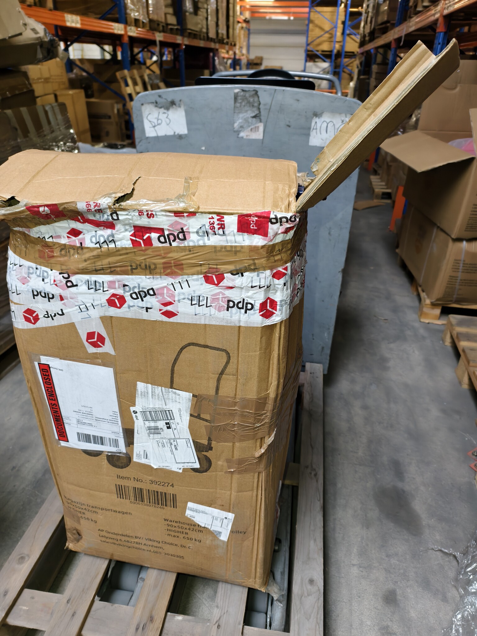 Magazijn Transportwagen HIGHER - 90x50x42cm - Max. 650 kg - 0% Korting