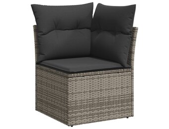 VidaXL Tuinhoekbank met kussens Poly Rattan Grijs - 46% Korting!