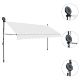 vidaXL Luifel 400cm Crème | Handmatig Uitschuifbaar met LED | 59% Korting