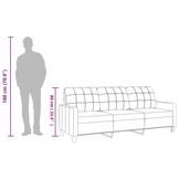 vidaXL Driezitsbank 180 cm Kunstleer Zwart - Nu 35% Korting!