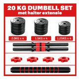Verstelbare Halterset / Dumbbellset 20 kg - 40% Korting!