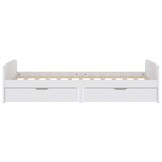vidaXL Bedframe Grenenhout Wit 90x200 cm met Lades | 40% Korting