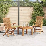 vidaXL Teak Tuinstoelen Inklapbaar (2 st) - Nu 70% Korting!