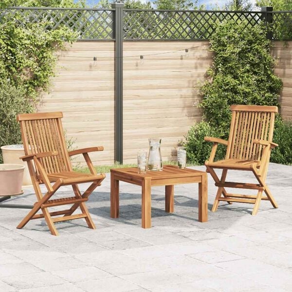 vidaXL Teak Tuinstoelen Inklapbaar (2 st) - Nu 70% Korting!