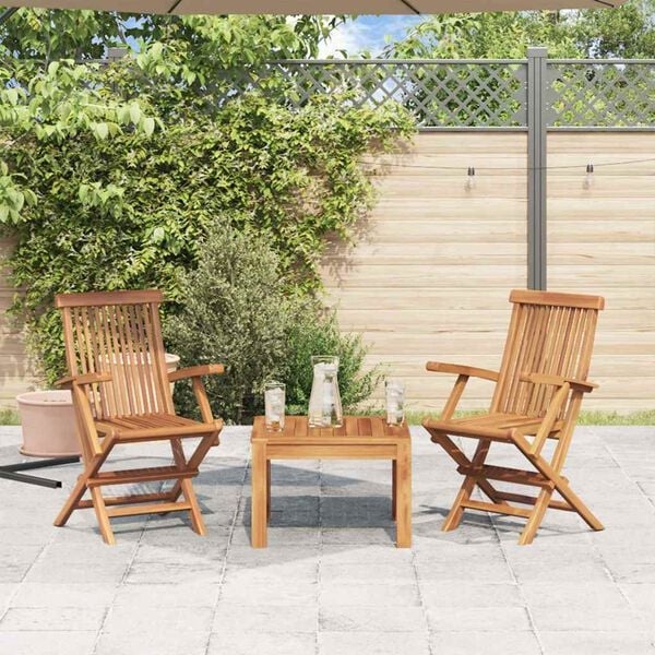 vidaXL Teak Tuinstoelen Inklapbaar (2 st) - Nu 70% Korting!