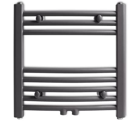 vidaXL Gebogen Handdoekenrek Radiator 480x480mm Grijs - 40% Korting