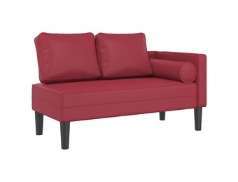 vidaXL Chaise longue Kunstleer Wijnrood - 40% Korting