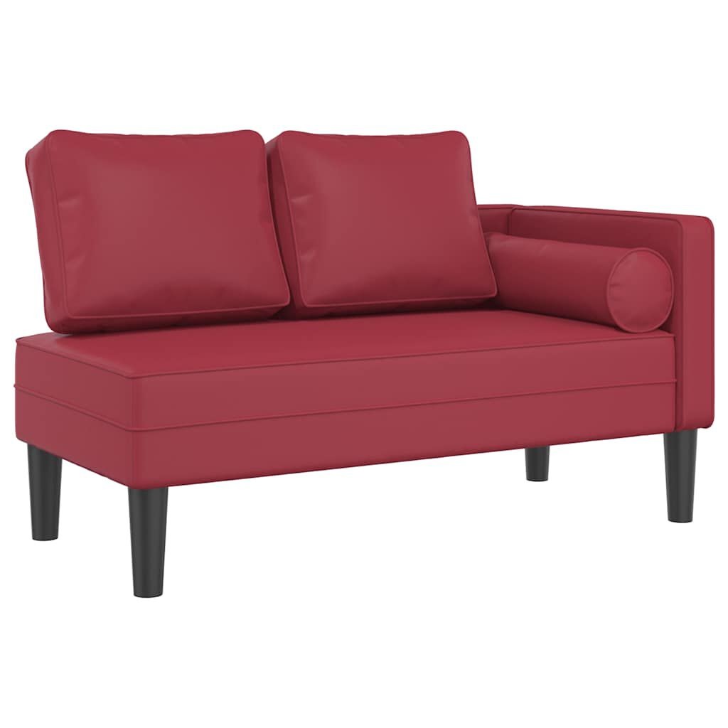vidaXL Chaise longue Kunstleer Wijnrood - 40% Korting