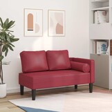 vidaXL Chaise longue Kunstleer Wijnrood - 40% Korting