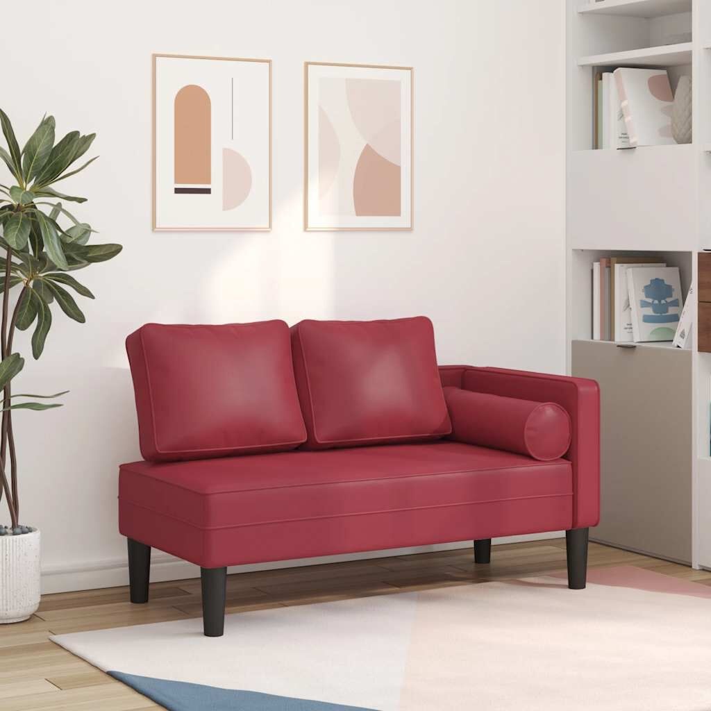 vidaXL Chaise longue Kunstleer Wijnrood - 40% Korting