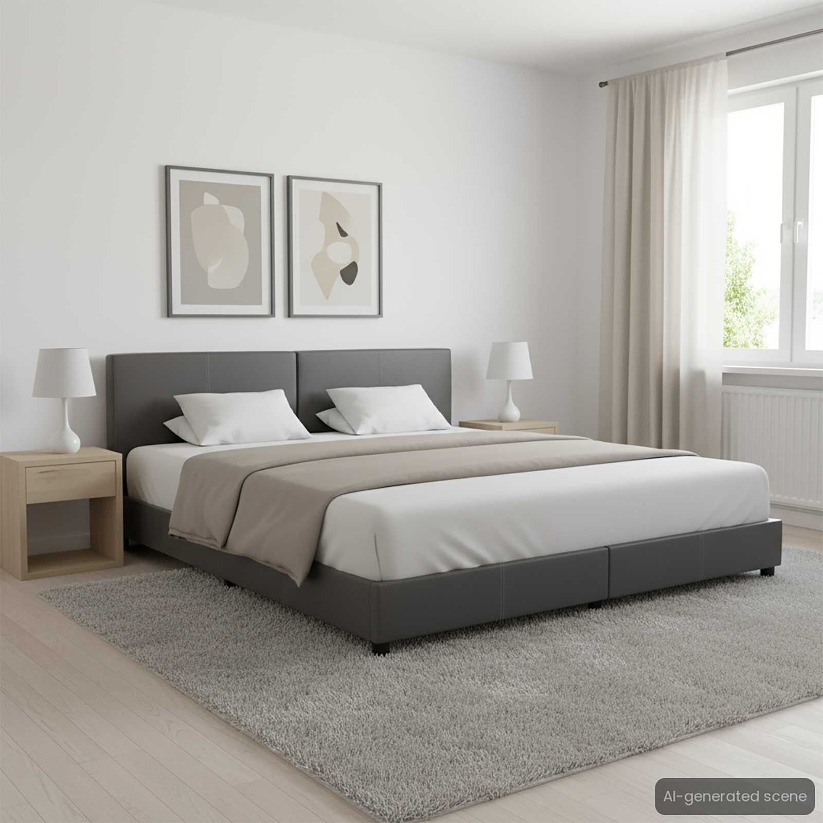 vidaXL Bedframe Kunstleer Grijs 180x200 cm - Nu met 35% korting!