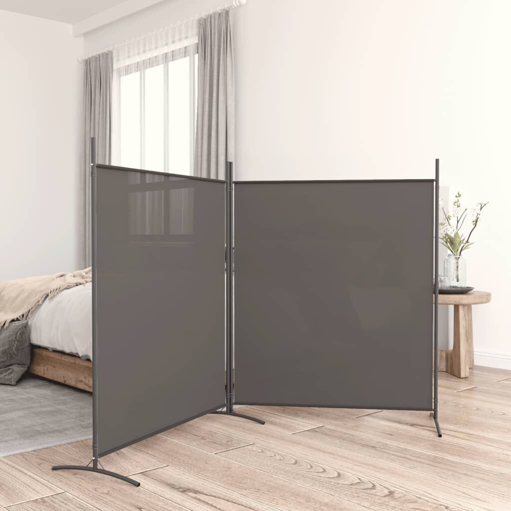 vidaXL Kamerscherm 2 panelen, 346x180 cm, stof antraciet - 40% korting!