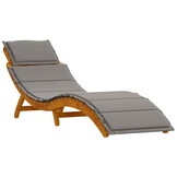 vidaXL Ligbed 2-persoon Acaciahout Grijs - Nu met 40% korting!