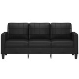 VidaXL Driezitsbank 180cm Kunstleer Zwart - 60% Korting!
