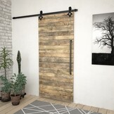 vidaXL Schuifdeur Onderdelen SKIEN 183cm Staal Zwart - 55% Korting!