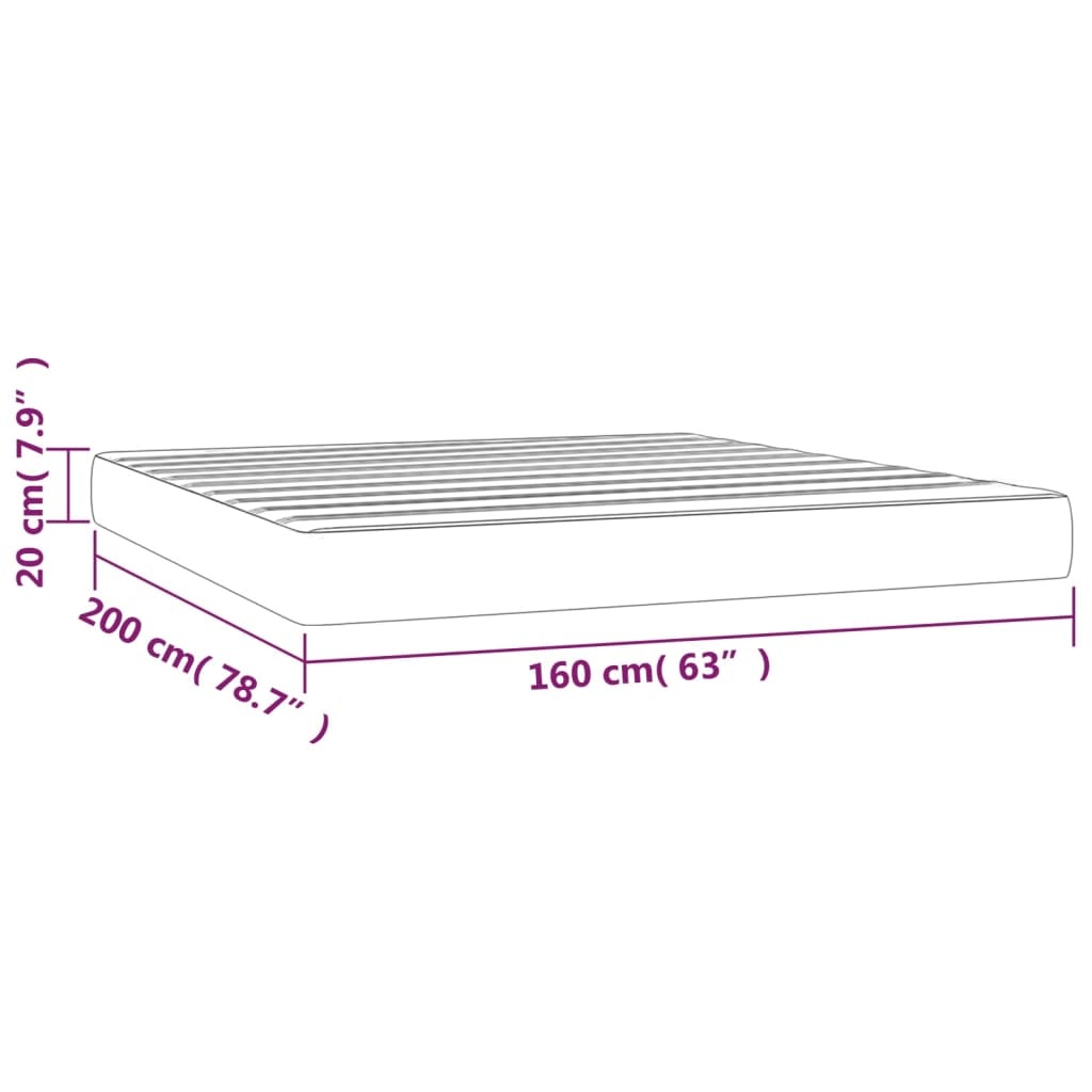 vidaXL Pocketveringmatras 160x200cm Lichtgrijs - 55% Korting!