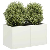 vidaXL Plantenbak Staal Wit 80x40x40 cm - 40% Korting