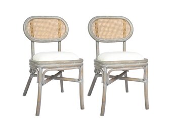 vidaXL Eetkamerstoelen 2 st linnen grijs - 35% Korting!