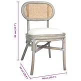 vidaXL Eetkamerstoelen 2 st linnen grijs - 35% Korting!