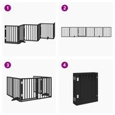 vidaXL Hondenhek 6 panelen 300cm Populierenhout Zwart - Nu 55% Korting!