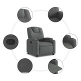 vidaXL Fauteuil Verstelbaar Stof Donkergrijs - 35% Korting!