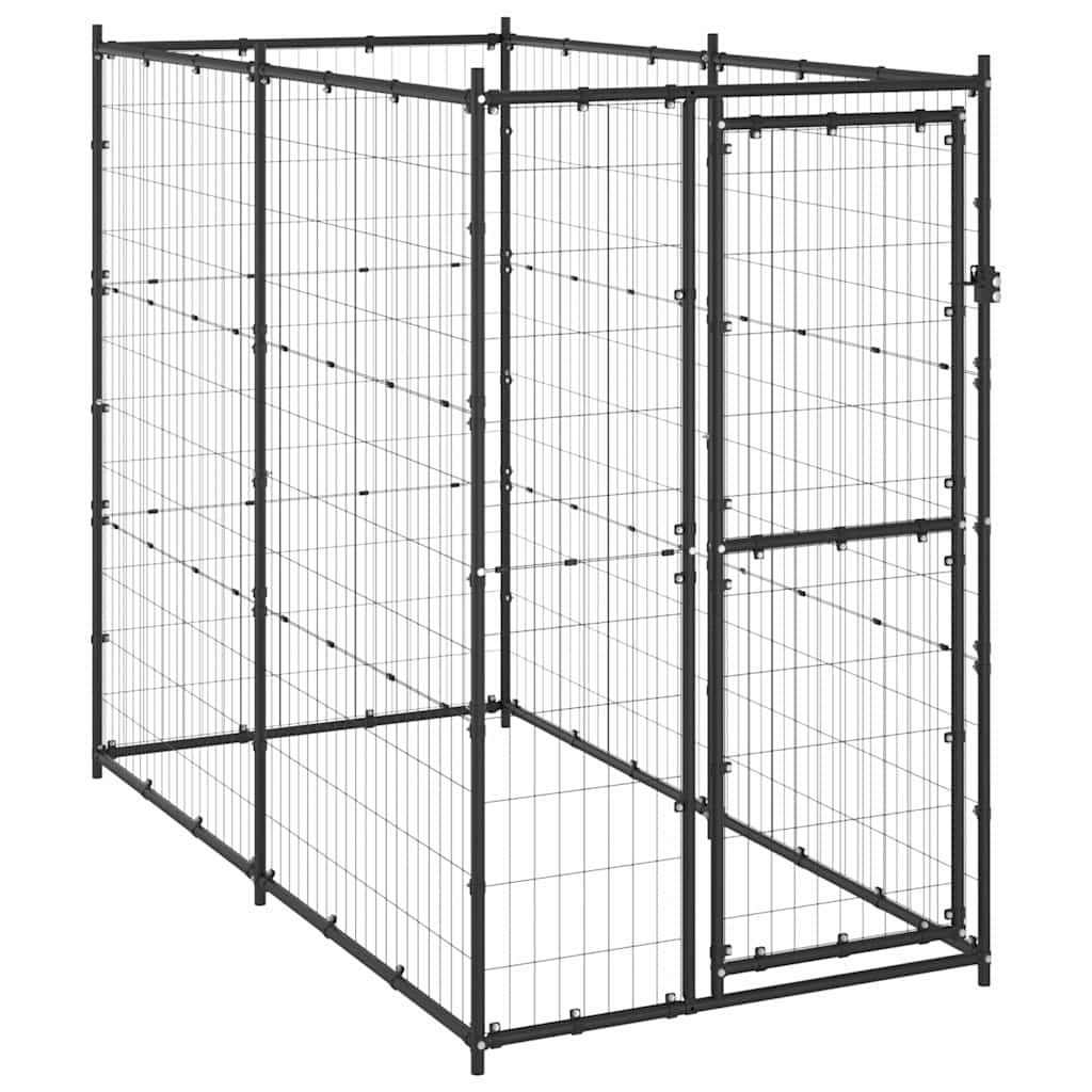 vidaXL Hondenkennel Buiten 110x220x180 cm Staal - 55% Korting