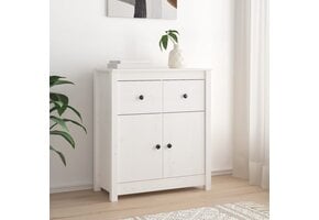 vidaXL Dressoir 70x35x80 cm massief grenenhout wit