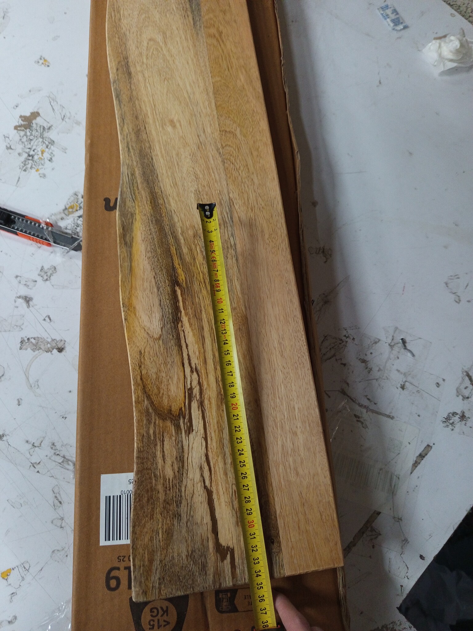 vidaXL Tafelblad Massief Mangohout - Natuurlijke Rand - 90x20cm (55% Korting)