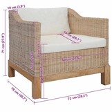 vidaXL Fauteuil Rattan Natuurlijk (35% Korting) - Ongebruikt!