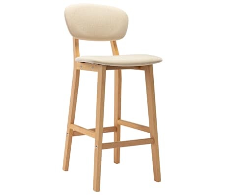 vidaXL Barkrukken 2 st. stof crèmekleurig - 56% Korting