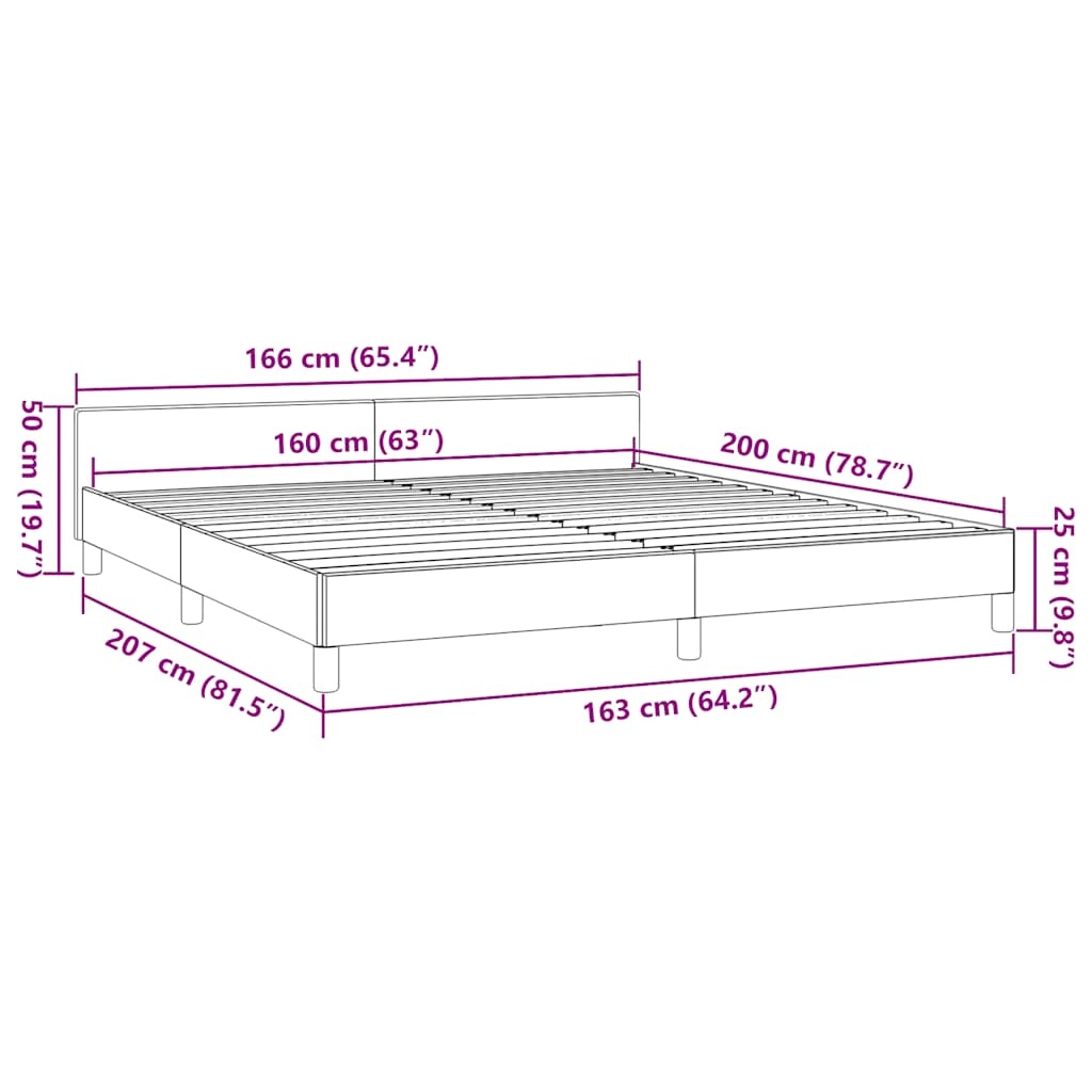 vidaXL Bedframe Taupe 160x200 cm - 40% Korting