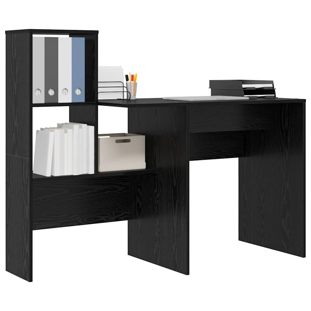 vidaXL Bureau met Plank Zwart Eiken - 40% Korting!