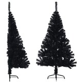VidaXL Kunstkerstboom Halfrond Zwart 120 cm - 55% Korting