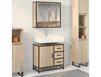 vidaXL Wastafelkast 65x33x60 cm Sonoma Eiken | -60%