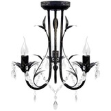 Art Nouveau Kroonluchter Zwart - Metaal & Kristal - 60% Korting